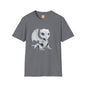 White Robot Dragon Adult Unisex Softstyle T-Shirt - Teeny Tiny Dragons