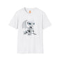 White Robot Dragon Adult Unisex Softstyle T-Shirt - Teeny Tiny Dragons