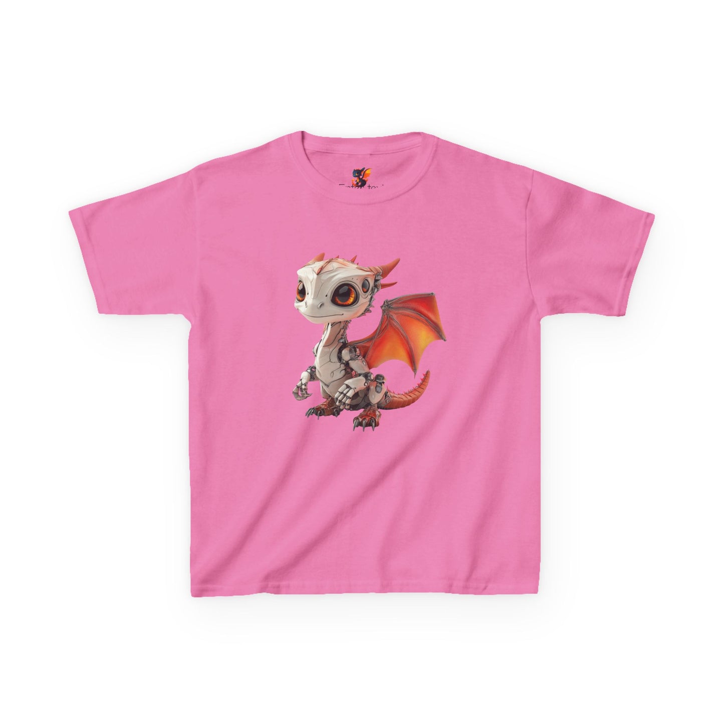 Red Robot Dragon Kids Heavy Cotton T-Shirt - Teeny Tiny Dragons