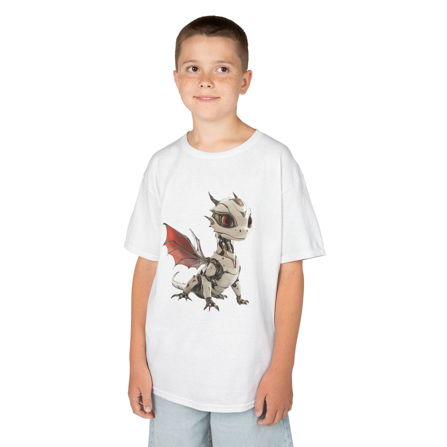 Cool Standing Robot Dragon Kids 100% Cotton T-Shirt - Teeny Tiny Dragons