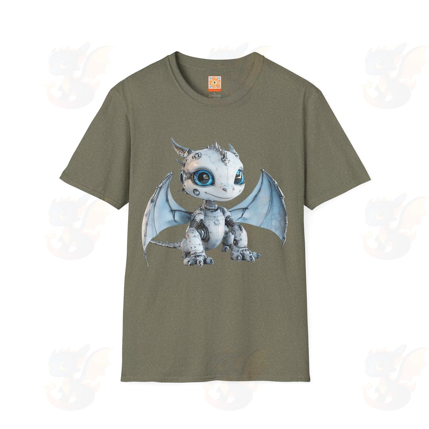 Cute Little Robot Dragon - Adult Robot Dragon Design Unisex Softstyle T-Shirt