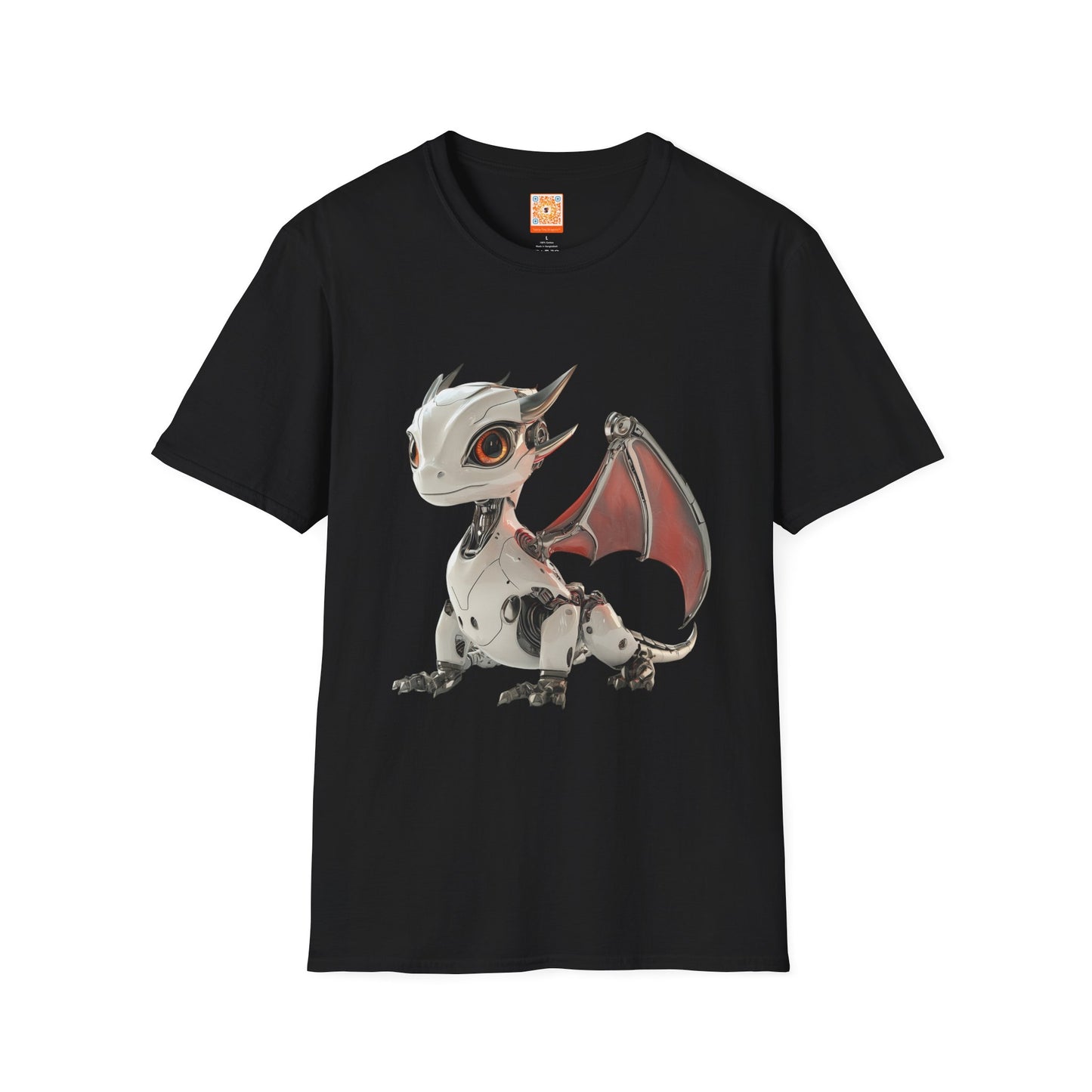 Sitting Robot Dragon Adult Unisex Softstyle T-Shirt - Teeny Tiny Dragons
