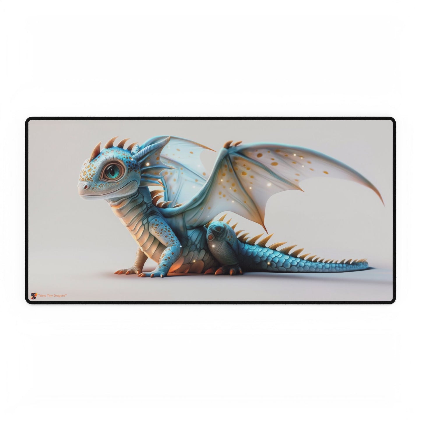 Mythical Blue Dragon Desk Mat - Teeny Tiny Dragons