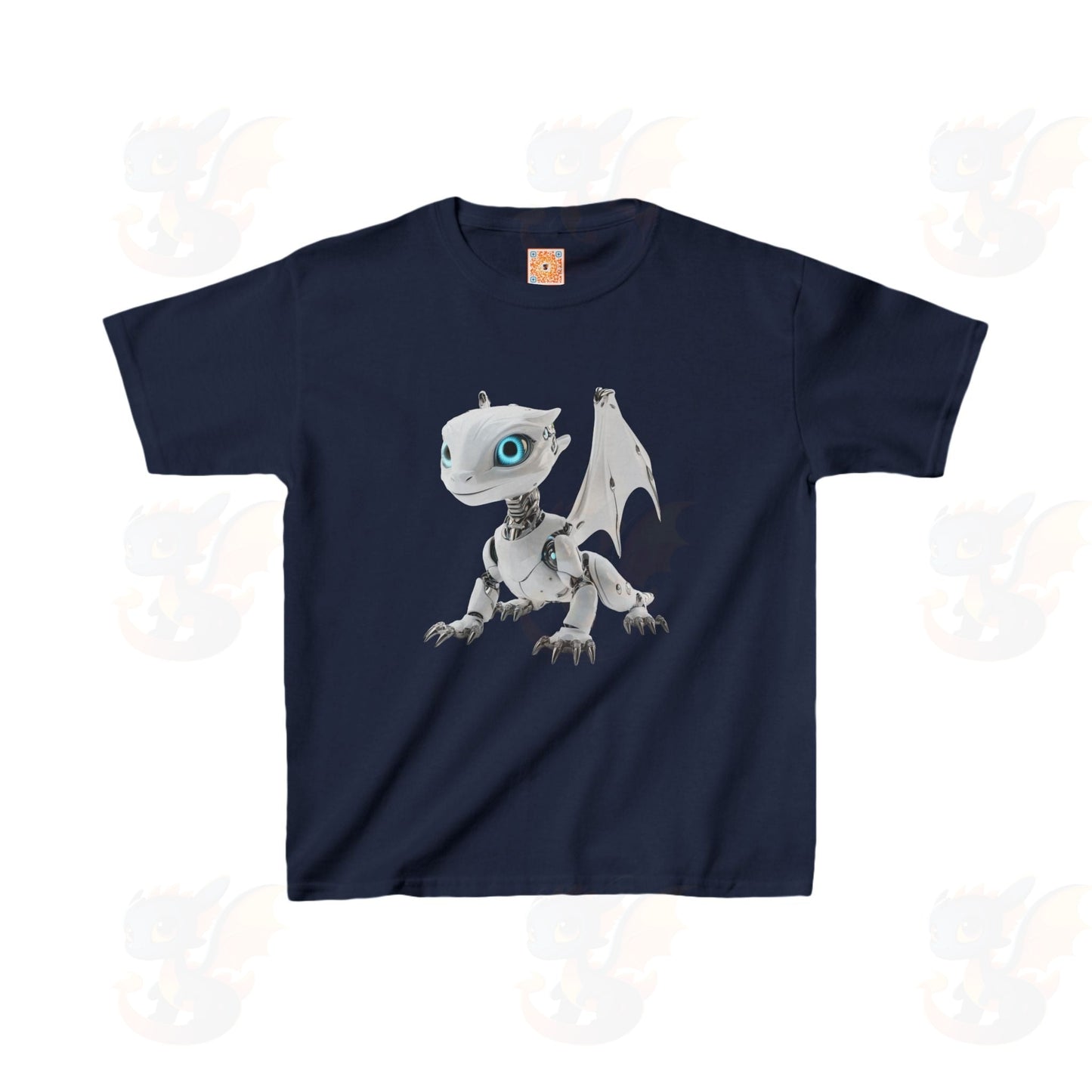 Blue Eyed Robot Dragon - Kids Heavy Cotton™ T-shirt