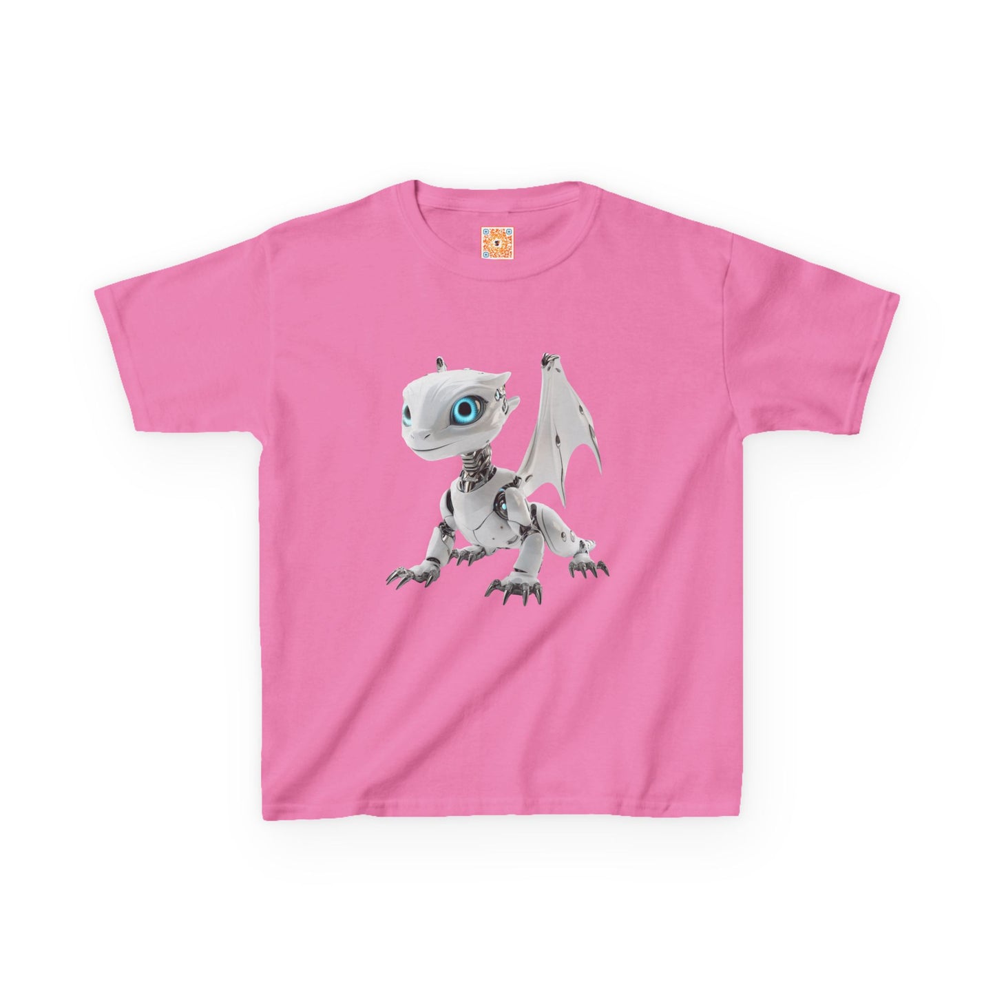 Blue Eyed Robot Dragon Heavy Cotton T-Shirt - Teeny Tiny Dragons