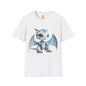 Blue Robot Dragon Adult Unisex Softstyle T-Shirt - Teeny Tiny Dragons