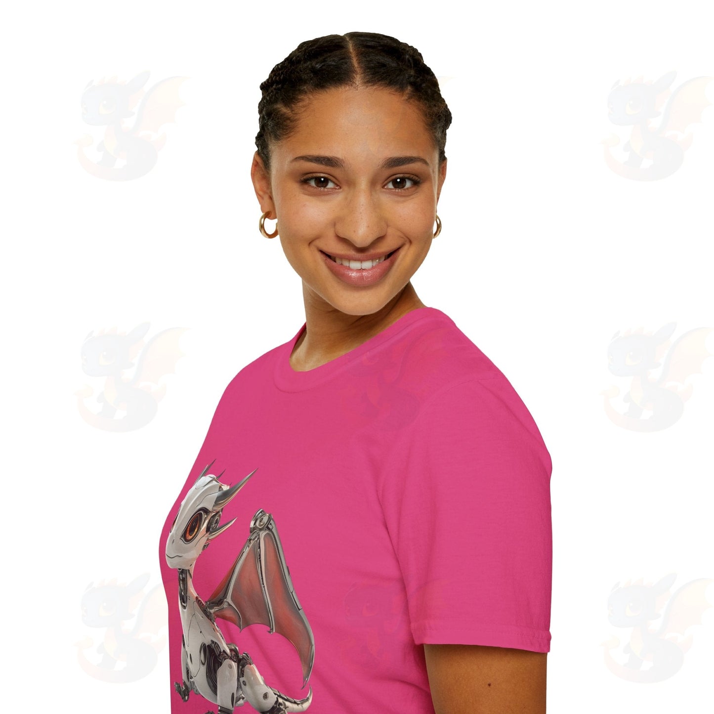 Adult Robot Dragon Design Unisex Softstyle T-Shirt